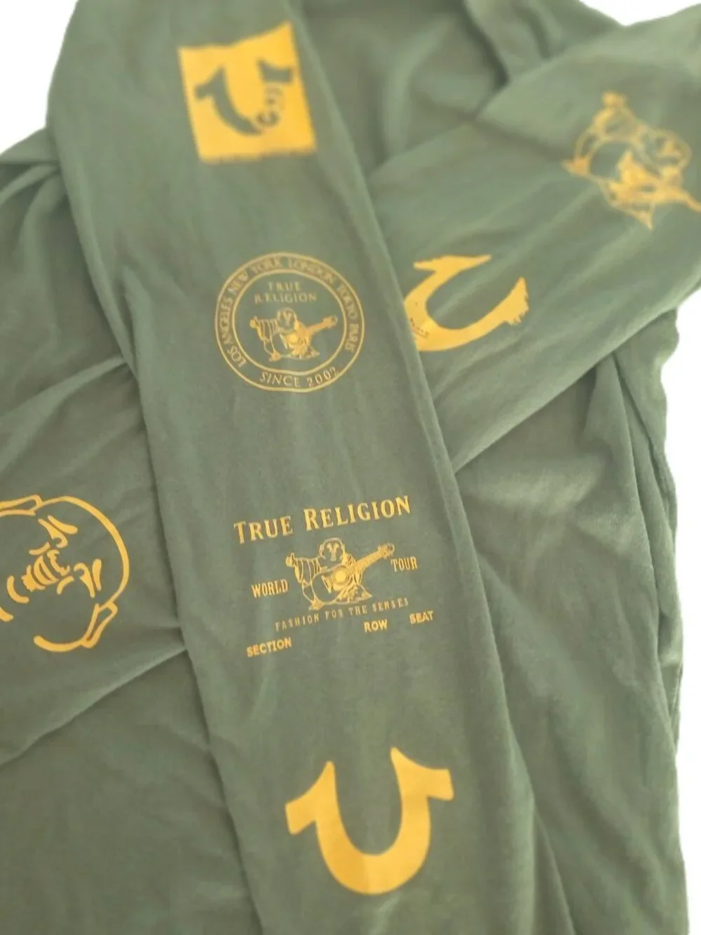 True Religion Men’s Olive Green Graphic Long Sleeve Shirt Size S